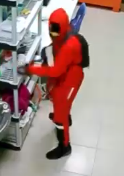 Suspect with face covered Suspect with face covered